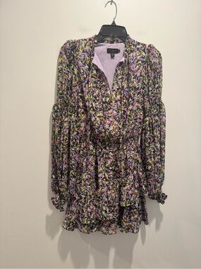 Ted Baker Multicolor Floral Ruffle Mini Dress